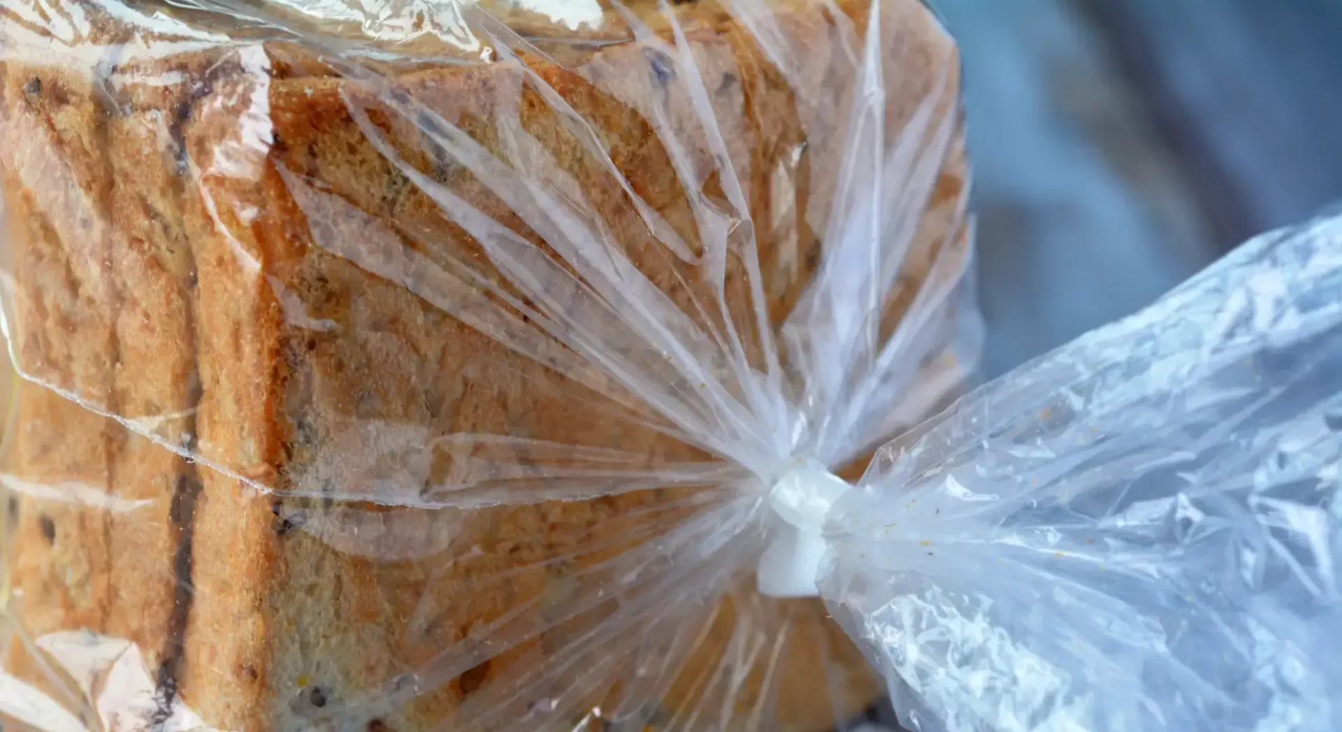 bread in plastic wrap